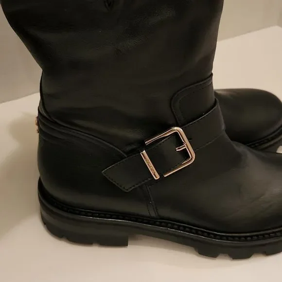 The Jimmy Choo Youth II Leather Boot features a leather upper, - Picture 6 of 14